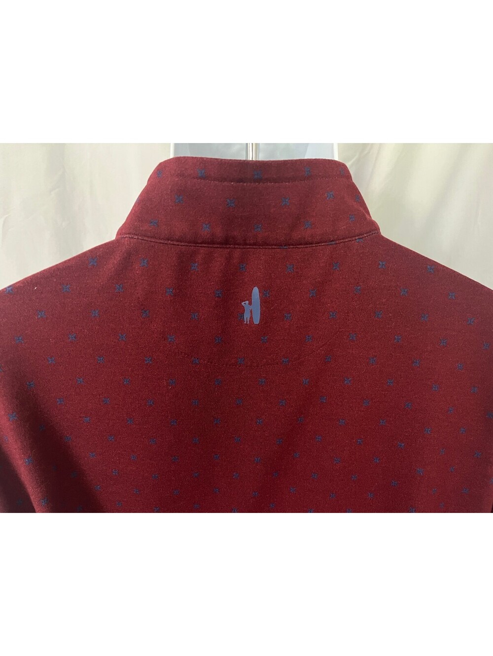 johnnie-O Men's Burgundy Blue 1/4 Zip Pullover Jacket XL EUC